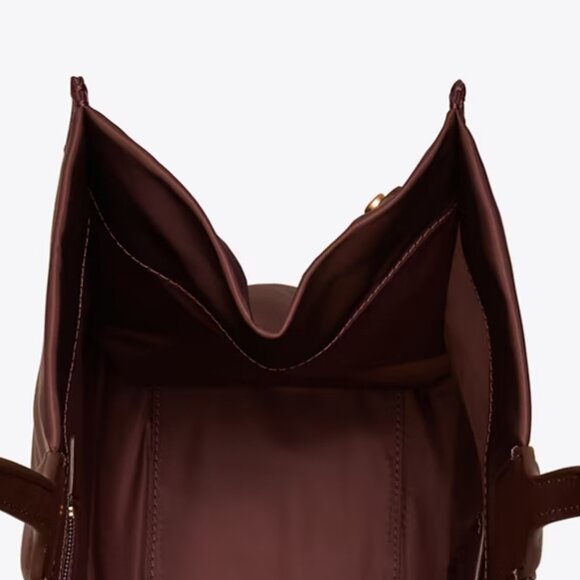 Tory Burch NWT LARGE Ella Tote Bag Burgundy TEMPRANILLO - Picture 6 of 13